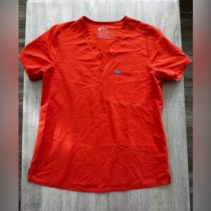 Figs Catarina Scrub Top in Sunset Orange Size Medium Fall Halloween